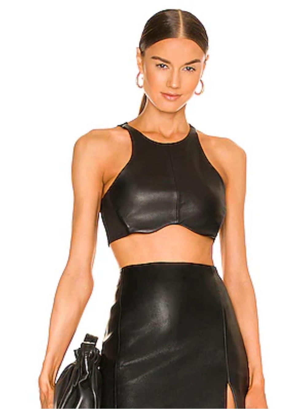 Lamarque leather crop top